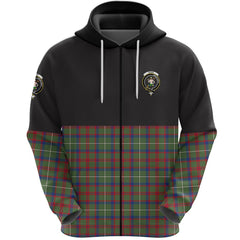 Shaw Green Modern Clan Half Of Tartan Zipper Hoodie