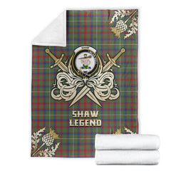 Shaw Green Modern Tartan Gold Courage Symbol Blanket