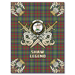 Shaw Green Modern Tartan Gold Courage Symbol Blanket