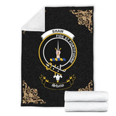 Shaw (of Tordarroch) Crest Tartan Premium Blanket Black