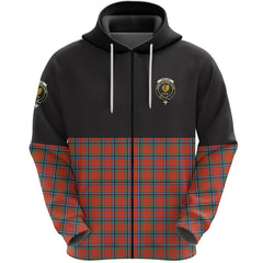 Sinclair Ancient Clan Half Of Tartan Zipper Hoodie