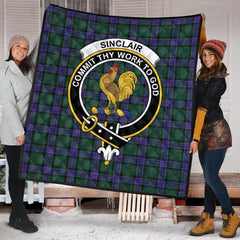Sinclair Hunting Modern Tartan Crest Quilt