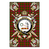 Skene Modern Tartan Crest Black Garden Flag - Gold Thistle Style