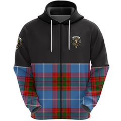 Skirving Clan Half Of Tartan Zipper Hoodie