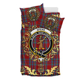 Spens Tartan Crest Bedding Set - Golden Thistle Style