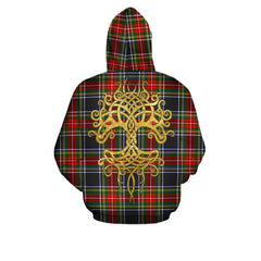 Stewart Black Tartan Hoodie - Tree Of Life