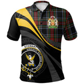 Stewart Black 03 Tartan Polo Shirt - Royal Coat Of Arms Style