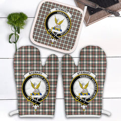 Stewart Dress Ancient Tartan Crest Oven Mitt And Pot Holder (2 Oven Mitts + 1 Pot Holder)