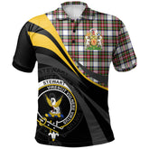 Stewart Dress Modern Tartan Polo Shirt - Royal Coat Of Arms Style