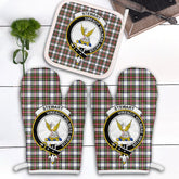 Stewart Dress Modern Tartan Crest Oven Mitt And Pot Holder (2 Oven Mitts + 1 Pot Holder)