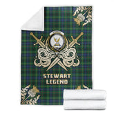 Stewart Hunting Modern Tartan Gold Courage Symbol Blanket