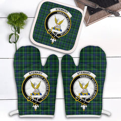 Stewart Hunting Modern Tartan Crest Oven Mitt And Pot Holder (2 Oven Mitts + 1 Pot Holder)