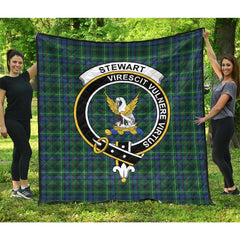Stewart Hunting Modern Tartan Crest Quilt