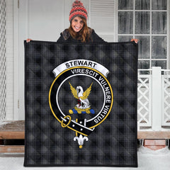 Stewart Mourning Tartan Crest Quilt