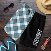Stewart Muted Blue Tartan Crest Men's Short - Cross Style