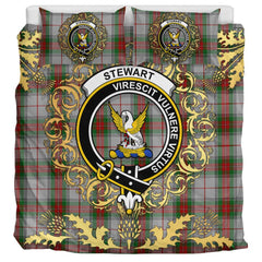Stewart Royal 02 Tartan Crest Bedding Set - Golden Thistle Style