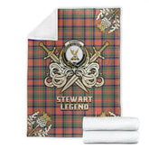 Stewart Royal Ancient Tartan Gold Courage Symbol Blanket