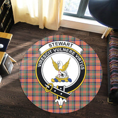 Stewart Royal Ancient Tartan Crest Round Rug