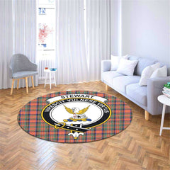 Stewart Royal Ancient Tartan Crest Round Rug