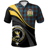 Stewart Royal Blue Tartan Polo Shirt - Royal Coat Of Arms Style