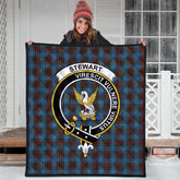 Stewart Royal Blue Tartan Crest Quilt