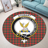 Stewart Royal Modern Tartan Crest Round Rug