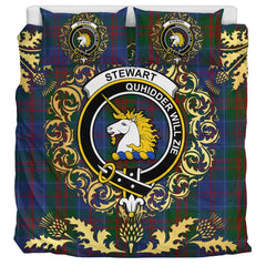 Stewart of Appin 02 Tartan Crest Bedding Set - Golden Thistle Style