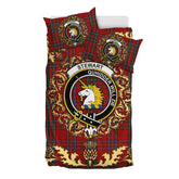 Stewart of Appin 03 Tartan Crest Bedding Set - Golden Thistle Style