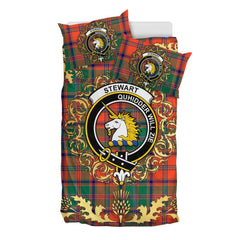 Stewart of Appin Ancient Tartan Crest Bedding Set - Golden Thistle Style