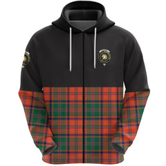 Stewart of Appin Ancient Clan Half Of Tartan Zipper Hoodie