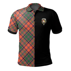 Stewart of Appin Ancient Tartan Polo Shirt Half of Me - Cross Style
