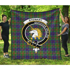Stewart of Appin Hunting Modern Tartan Crest Quilt