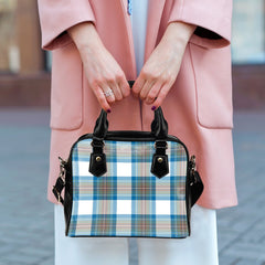 Stewart Muted Blue Tartan Shoulder Handbags
