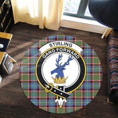 Stirling Bannockburn Tartan Crest Round Rug