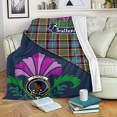 Stirling (of Keir) Tartan Crest Premium Blanket - Thistle Style