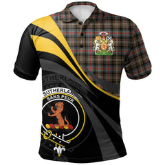 Sutherland Weathered Tartan Polo Shirt - Royal Coat Of Arms Style