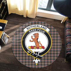 Sutherland Weathered Tartan Crest Round Rug