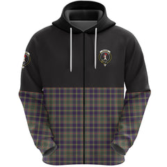 Taylor Weathered Clan Half Of Tartan Zipper Hoodie