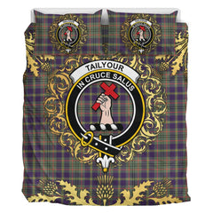 Taylor Weathered Tartan Crest Bedding Set - Golden Thistle Style