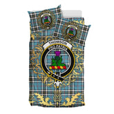 Thomson Tartan Crest Bedding Set - Golden Thistle Style
