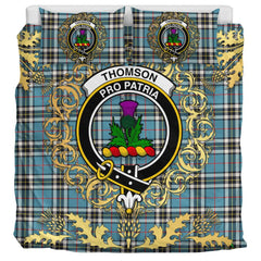 Thomson Tartan Crest Bedding Set - Golden Thistle Style