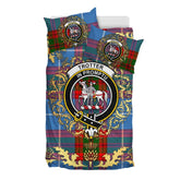 Trotter Tartan Crest Bedding Set - Golden Thistle Style