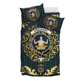 Urquhart Brydon Tartan Crest Bedding Set - Golden Thistle Style