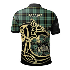 Wallace Hunting Ancient Tartan Polo Shirt Viking Wolf