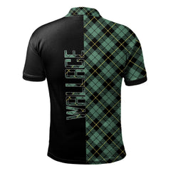 Wallace Hunting Ancient Tartan Polo Shirt Half of Me - Cross Style
