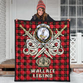 Wallace Hunting Red Tartan Crest Legend Gold Royal Premium Quilt