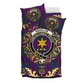 Wardlaw Tartan Crest Bedding Set - Golden Thistle Style