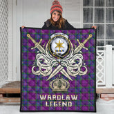 Wardlaw Modern Tartan Crest Legend Gold Royal Premium Quilt
