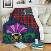 Wauchope (or Waugh) Tartan Crest Premium Blanket - Thistle Style