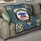 Weir Modern Tartan Crest Premium Quilt - Gold Thistle Style
